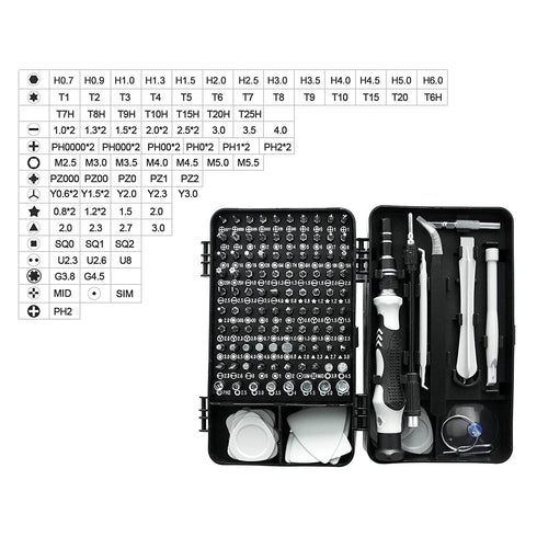 Precision Electronics Screw Driver Set - 117pc Magnetic DIY Repair Tool Kit