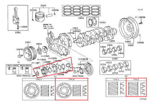 Toyota 2KD Engine Gears - 2.5 D4D Fortuner Hilux Quantum