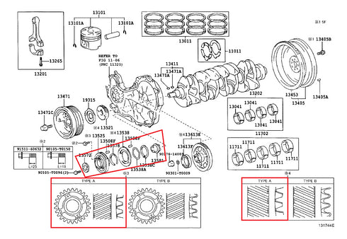 Toyota 2KD Engine Gears - 2.5 D4D Fortuner Hilux Quantum